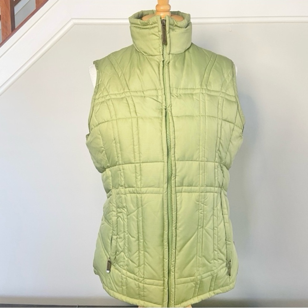 WOOLRICH Vest Women's Green Light Willow Insulated Full Zip Size Small